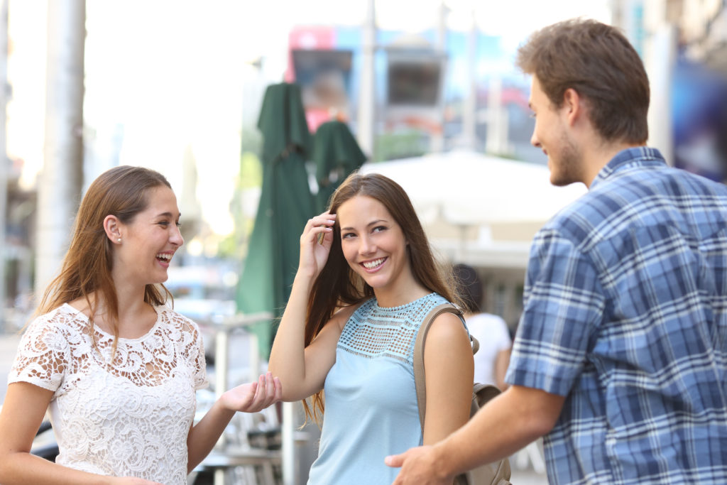 Girl asking guys street